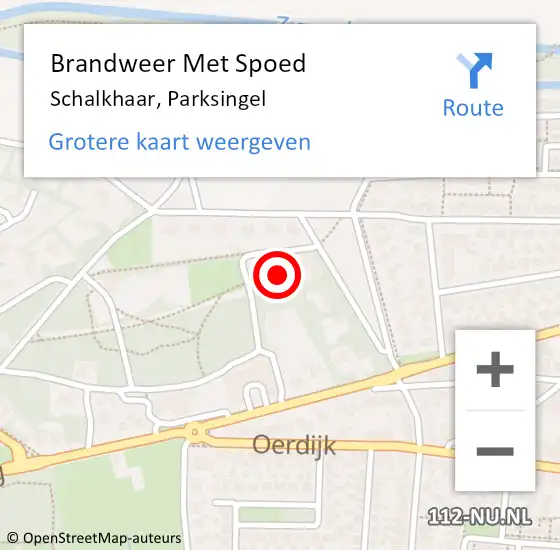 Locatie op kaart van de 112 melding: Brandweer Met Spoed Naar Schalkhaar, Parksingel op 29 oktober 2017 11:41