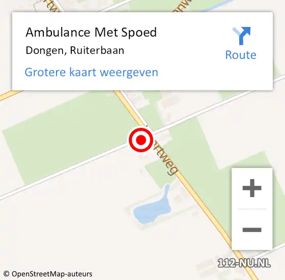 Locatie op kaart van de 112 melding: Ambulance Met Spoed Naar Dongen, Ruiterbaan op 29 oktober 2017 12:38