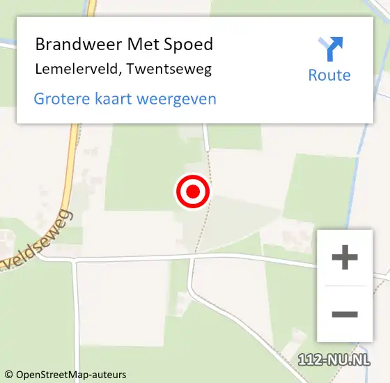 Locatie op kaart van de 112 melding: Brandweer Met Spoed Naar Lemelerveld, Twentseweg op 29 oktober 2017 12:54