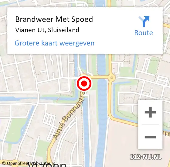 Locatie op kaart van de 112 melding: Brandweer Met Spoed Naar Vianen Ut, Sluiseiland op 29 oktober 2017 14:01