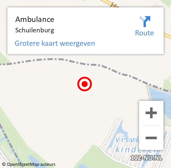 Locatie op kaart van de 112 melding: Ambulance Schuilenburg op 29 oktober 2017 14:52