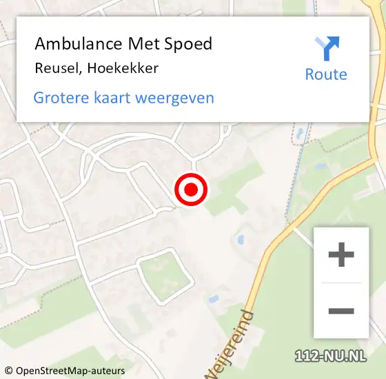 Locatie op kaart van de 112 melding: Ambulance Met Spoed Naar Reusel, Hoekekker op 29 oktober 2017 14:55