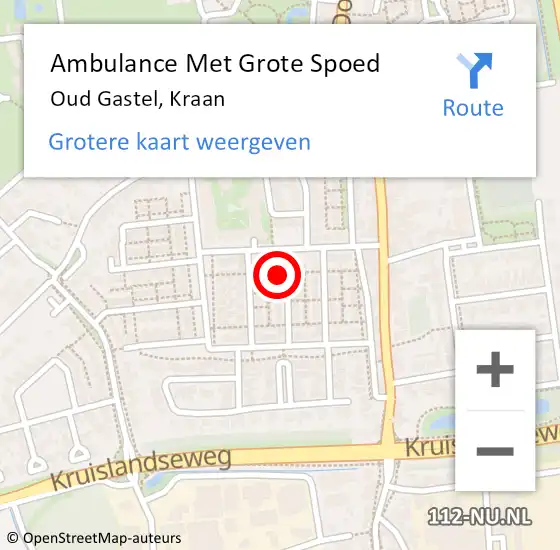 Locatie op kaart van de 112 melding: Ambulance Met Grote Spoed Naar Oud Gastel, Kraan op 29 oktober 2017 15:34