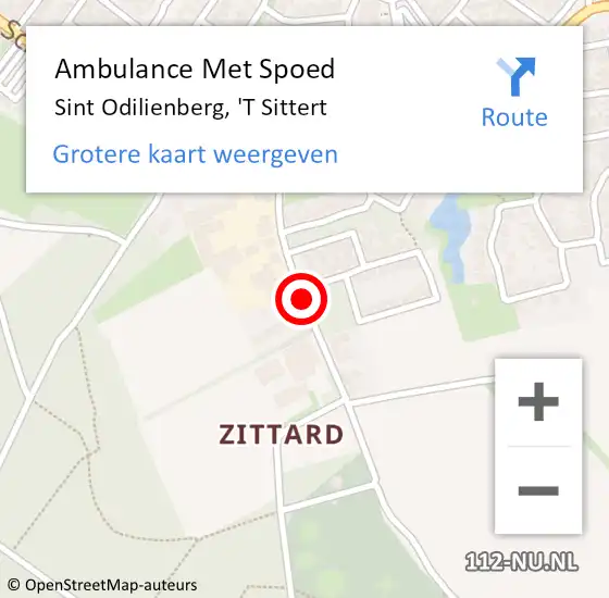 Locatie op kaart van de 112 melding: Ambulance Met Spoed Naar Sint Odilienberg, 'T Sittert op 29 oktober 2017 16:00