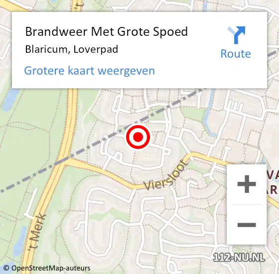 Locatie op kaart van de 112 melding: Brandweer Met Grote Spoed Naar Blaricum, Loverpad op 29 oktober 2017 16:41