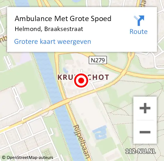 Locatie op kaart van de 112 melding: Ambulance Met Grote Spoed Naar Helmond, Braaksestraat op 29 oktober 2017 17:16