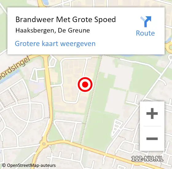 Locatie op kaart van de 112 melding: Brandweer Met Grote Spoed Naar Haaksbergen, De Greune op 29 oktober 2017 19:37