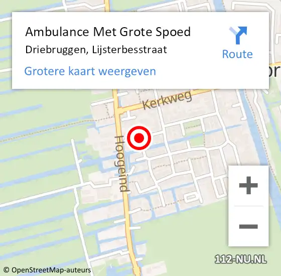 Locatie op kaart van de 112 melding: Ambulance Met Grote Spoed Naar Driebruggen, Lijsterbesstraat op 29 oktober 2017 20:58