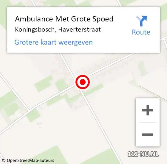 Locatie op kaart van de 112 melding: Ambulance Met Grote Spoed Naar Koningsbosch, Haverterstraat op 29 oktober 2017 22:36