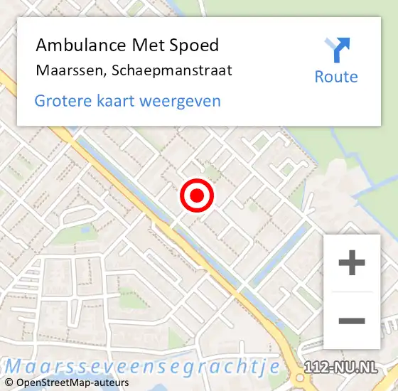 Locatie op kaart van de 112 melding: Ambulance Met Spoed Naar Maarssen, Schaepmanstraat op 30 oktober 2017 03:43