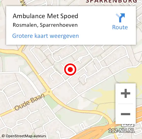 Locatie op kaart van de 112 melding: Ambulance Met Spoed Naar Rosmalen, Sparrenhoeven op 30 oktober 2017 05:11