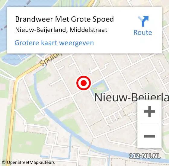 Locatie op kaart van de 112 melding: Brandweer Met Grote Spoed Naar Nieuw-Beijerland, Middelstraat op 30 oktober 2017 06:32