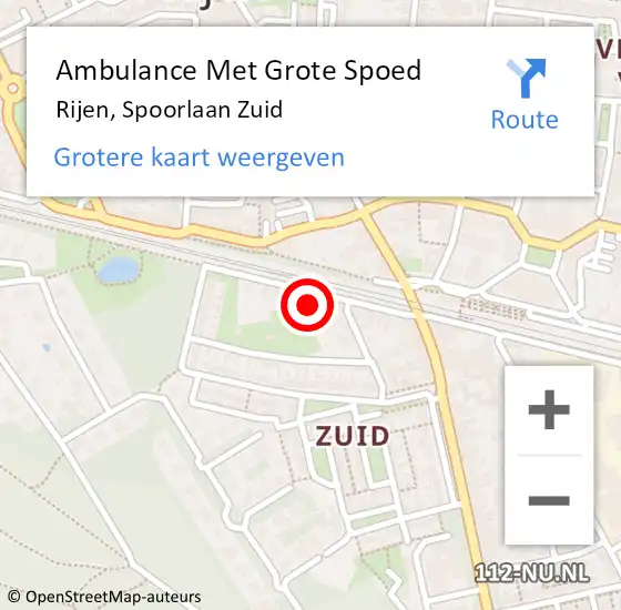 Locatie op kaart van de 112 melding: Ambulance Met Grote Spoed Naar Rijen, Spoorlaan Zuid op 30 oktober 2017 08:03