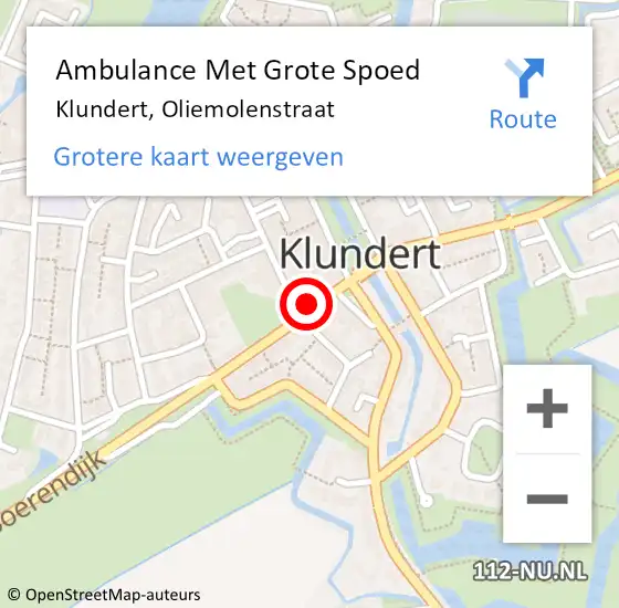 Locatie op kaart van de 112 melding: Ambulance Met Grote Spoed Naar Klundert, Oliemolenstraat op 30 oktober 2017 08:19