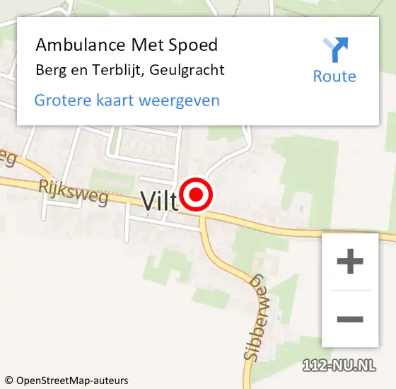 Locatie op kaart van de 112 melding: Ambulance Met Spoed Naar Berg en Terblijt, Geulgracht op 5 februari 2014 14:55