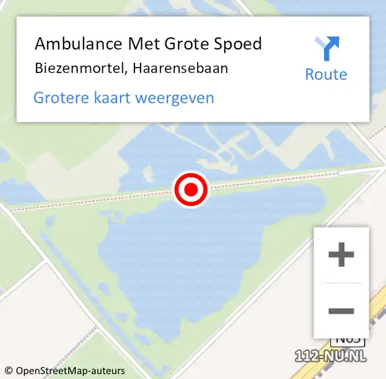 Locatie op kaart van de 112 melding: Ambulance Met Grote Spoed Naar Biezenmortel, Haarensebaan op 30 oktober 2017 09:31