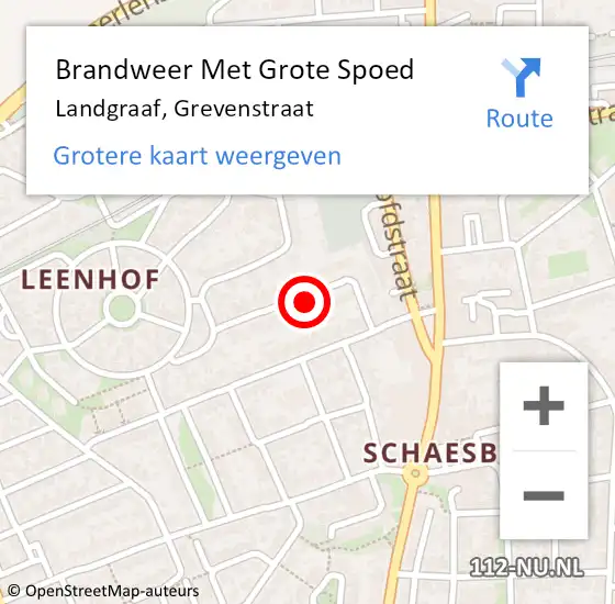 Locatie op kaart van de 112 melding: Brandweer Met Grote Spoed Naar Landgraaf, Grevenstraat op 30 oktober 2017 11:02