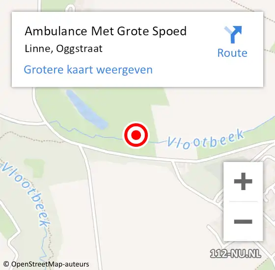 Locatie op kaart van de 112 melding: Ambulance Met Grote Spoed Naar Linne, Oggstraat op 30 oktober 2017 13:12