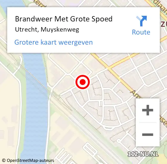 Locatie op kaart van de 112 melding: Brandweer Met Grote Spoed Naar Utrecht, Muyskenweg op 30 oktober 2017 14:26