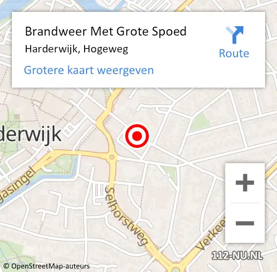 Locatie op kaart van de 112 melding: Brandweer Met Grote Spoed Naar Harderwijk, Hogeweg op 30 oktober 2017 14:27