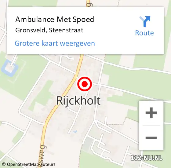 Locatie op kaart van de 112 melding: Ambulance Met Spoed Naar Gronsveld, Steenstraat op 21 september 2013 14:45