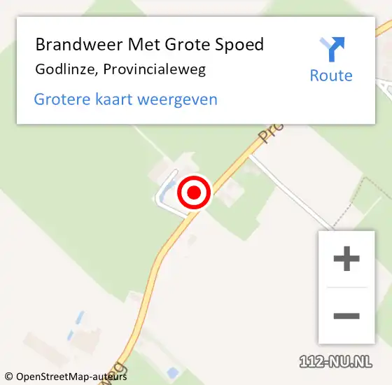 Locatie op kaart van de 112 melding: Brandweer Met Grote Spoed Naar Godlinze, Provincialeweg op 30 oktober 2017 16:16