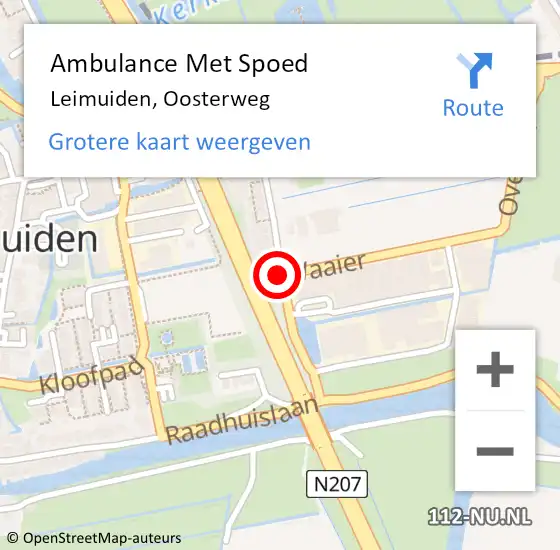 Locatie op kaart van de 112 melding: Ambulance Met Spoed Naar Leimuiden, Oosterweg op 30 oktober 2017 18:43