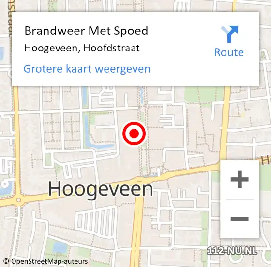 Locatie op kaart van de 112 melding: Brandweer Met Spoed Naar Hoogeveen, Hoofdstraat op 30 oktober 2017 19:30