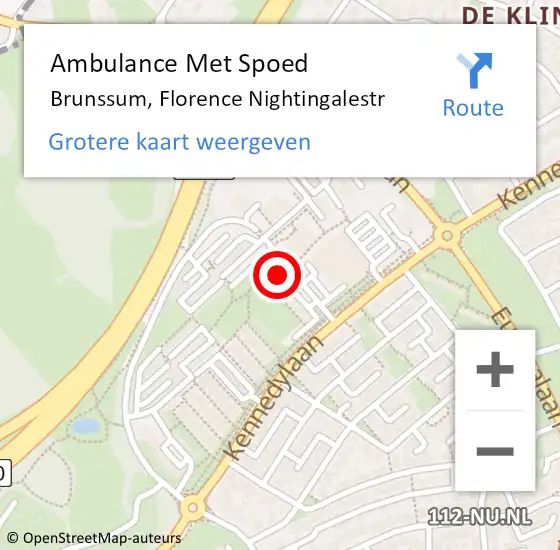 Locatie op kaart van de 112 melding: Ambulance Met Spoed Naar Brunssum, Florence Nightingalestr op 5 februari 2014 16:00