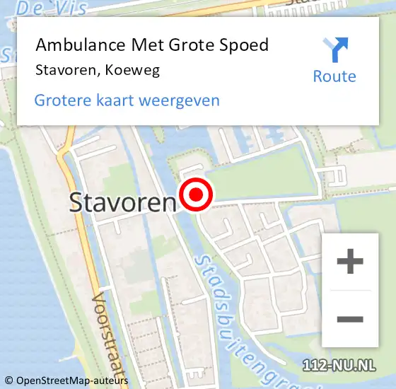 Locatie op kaart van de 112 melding: Ambulance Met Grote Spoed Naar Stavoren, Koeweg op 5 februari 2014 16:03