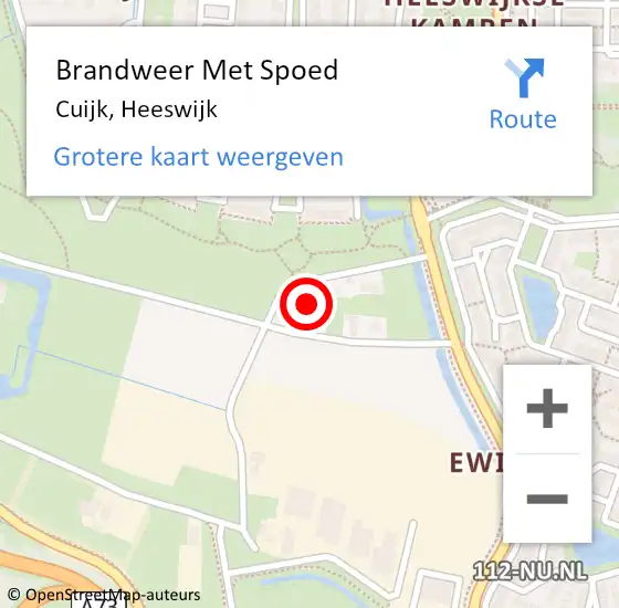 Locatie op kaart van de 112 melding: Brandweer Met Spoed Naar Cuijk, Heeswijk op 30 oktober 2017 22:15