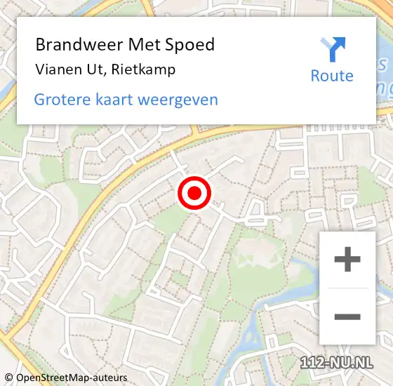 Locatie op kaart van de 112 melding: Brandweer Met Spoed Naar Vianen Ut, Rietkamp op 30 oktober 2017 22:21