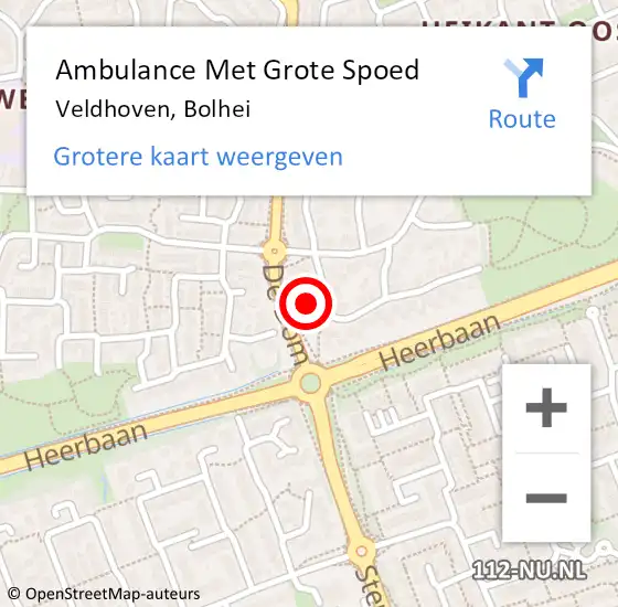 Locatie op kaart van de 112 melding: Ambulance Met Grote Spoed Naar Veldhoven, Bolhei op 30 oktober 2017 22:53