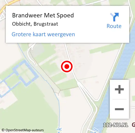 Locatie op kaart van de 112 melding: Brandweer Met Spoed Naar Obbicht, Brugstraat op 30 oktober 2017 23:42