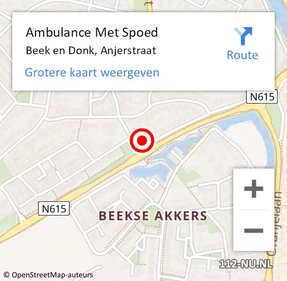 Locatie op kaart van de 112 melding: Ambulance Met Spoed Naar Beek en Donk, Anjerstraat op 31 oktober 2017 00:16