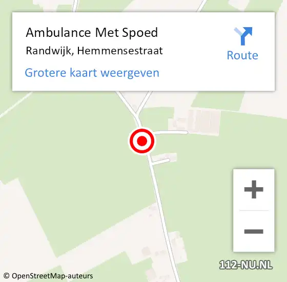 Locatie op kaart van de 112 melding: Ambulance Met Spoed Naar Randwijk, Hemmensestraat op 31 oktober 2017 01:49