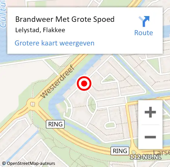 Locatie op kaart van de 112 melding: Brandweer Met Grote Spoed Naar Lelystad, Flakkee op 31 oktober 2017 06:22