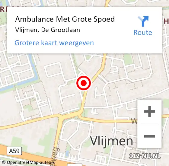 Locatie op kaart van de 112 melding: Ambulance Met Grote Spoed Naar Vlijmen, De Grootlaan op 31 oktober 2017 06:42