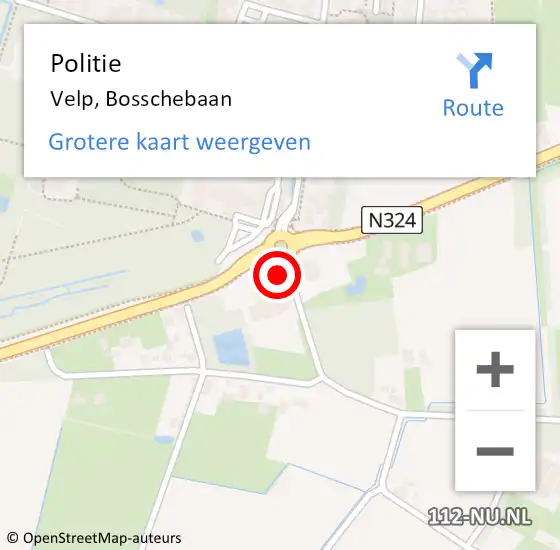 Locatie op kaart van de 112 melding: Politie Velp, Bosschebaan op 31 oktober 2017 07:28