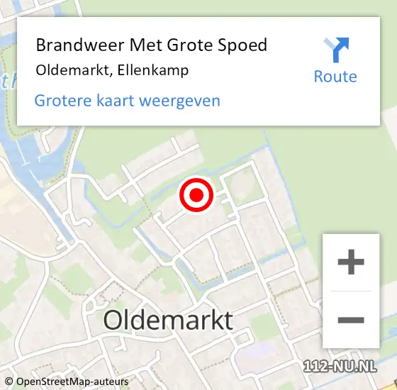 Locatie op kaart van de 112 melding: Brandweer Met Grote Spoed Naar Oldemarkt, Ellenkamp op 31 oktober 2017 07:46