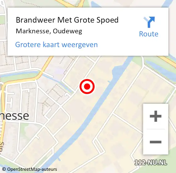 Locatie op kaart van de 112 melding: Brandweer Met Grote Spoed Naar Marknesse, Oudeweg op 31 oktober 2017 08:15