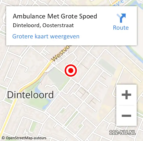 Locatie op kaart van de 112 melding: Ambulance Met Grote Spoed Naar Dinteloord, Oosterstraat op 31 oktober 2017 08:29