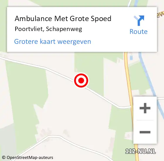 Locatie op kaart van de 112 melding: Ambulance Met Grote Spoed Naar Poortvliet, Schapenweg op 31 oktober 2017 09:10