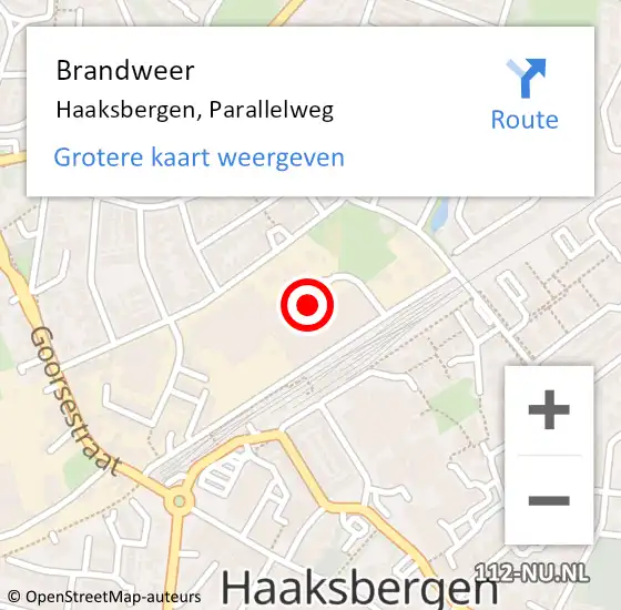 Locatie op kaart van de 112 melding: Brandweer Haaksbergen, Parallelweg op 31 oktober 2017 09:14