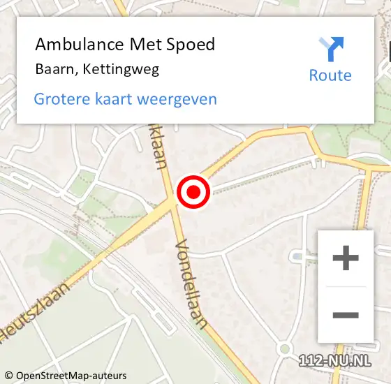 Locatie op kaart van de 112 melding: Ambulance Met Spoed Naar Baarn, Kettingweg op 31 oktober 2017 09:31