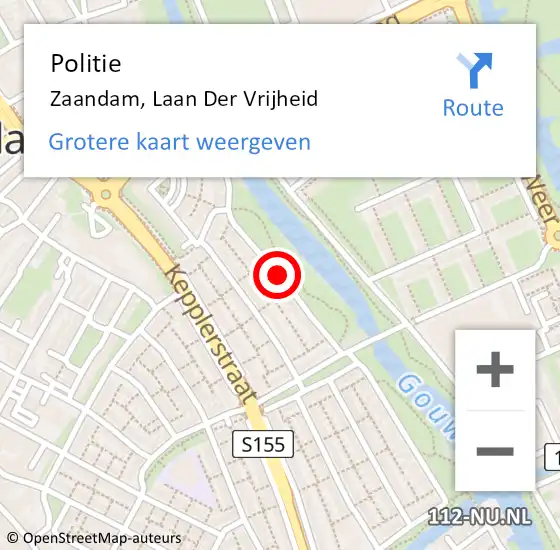 Locatie op kaart van de 112 melding: Politie Zaandam, Laan Der Vrijheid op 31 oktober 2017 10:05