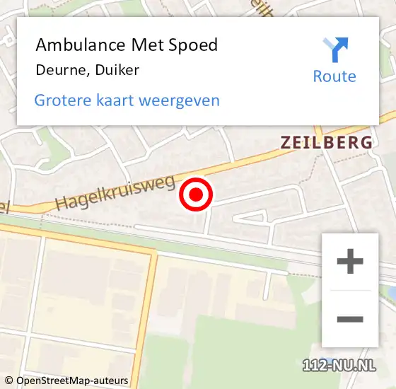 Locatie op kaart van de 112 melding: Ambulance Met Spoed Naar Deurne, Duiker op 31 oktober 2017 11:21