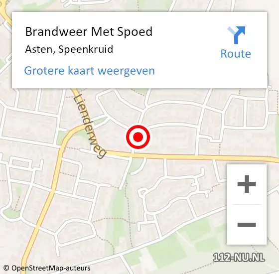 Locatie op kaart van de 112 melding: Brandweer Met Spoed Naar Asten, Speenkruid op 31 oktober 2017 12:46