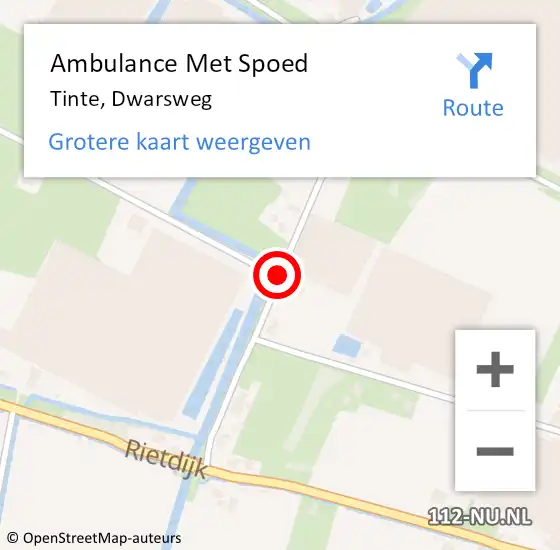 Locatie op kaart van de 112 melding: Ambulance Met Spoed Naar Tinte, Dwarsweg op 31 oktober 2017 13:06