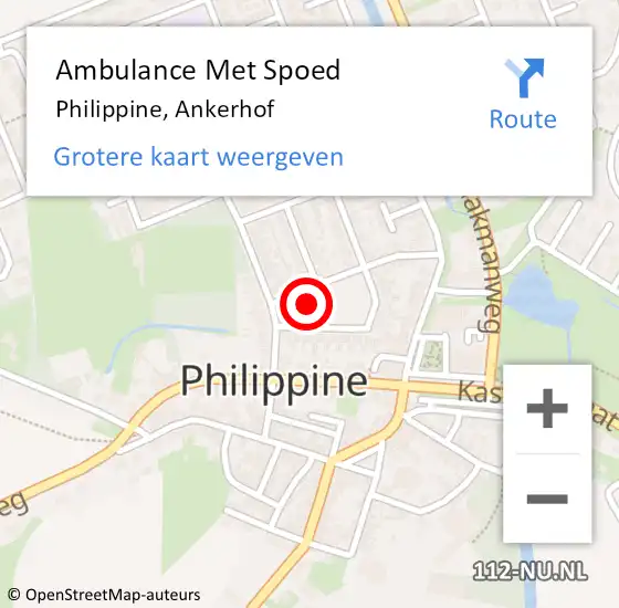 Locatie op kaart van de 112 melding: Ambulance Met Spoed Naar Philippine, Ankerhof op 31 oktober 2017 14:00